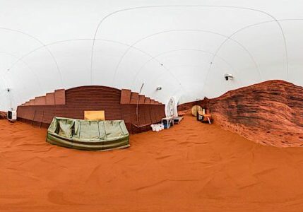 Engineered-Design-Insider-Sandbox simulated mars environment with red sand CHAPEA NASA Bill StandfordOil-Gas-Automotive-Aerospace-Industry-Magazine Simulated Mars environment will be used by CHAPEA participants to simulate external Mars missions and test equipment. The giant area is called the sandbox. Photo NASA Bill Standford.